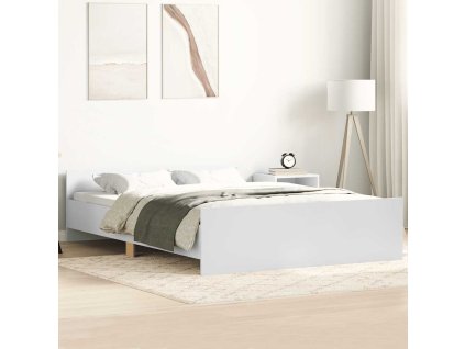 Rám postele s hlavovým a nožním čelem bílý 120 x 190 cm 3203775