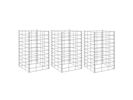 Gabionové vyvýšené záhony 3 ks 30 x 30 x 50 cm železo 151248