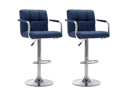 Barové židle 2 ks modré textil 283423