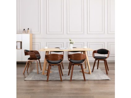 Jídelní židle 6 ks ohýbané dřevo a umělá kůže 3054813