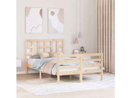 Rám postele s čelem 120 x 200 cm masivní dřevo 3193916