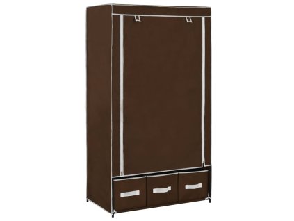 Šatní skříň hnědá 87 x 49 x 159 cm textil 282458