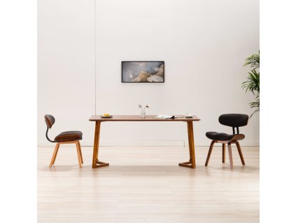 Jídelní židle 2 ks šedé ohýbané dřevo a textil 283123