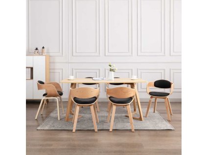 Jídelní židle 6 ks ohýbané dřevo a umělá kůže 3054819