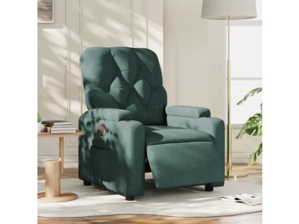 Elektrické polohovací křeslo tmavě zelené textil 3204692