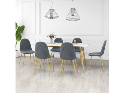 Jídelní židle 6 ks tmavě zelené samet 3082872