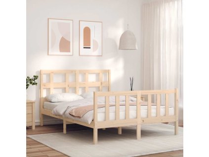 Rám postele s čelem Small Double masivní dřevo 3192981