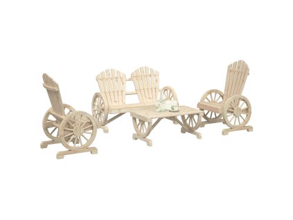 4dílná zahradní sedací souprava masivní jedlové dřevo 3207125