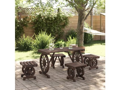 5dílný zahradní jídelní set masivní jedlové dřevo 3207140