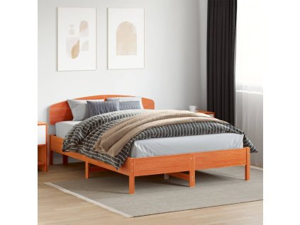 Postel bez matrace voskově hnědá 120 x 200 cm masivní borovice 3207216