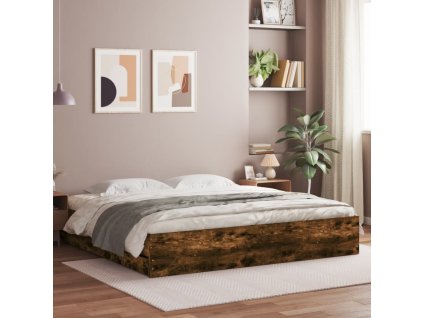 Rám postele se zásuvkami kouřový dub 180 x 200 cm kompozit 3207256