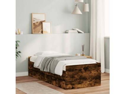 Rám postele se zásuvkami kouřový dub 90 x 200 cm 3207347