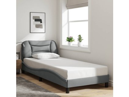 Rám postele bez matrace Hvar světle šedá 90 x 190 cm textil 3207737