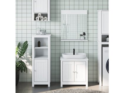 3dílná koupelnová sestava BERG bílá masivní borové dřevo 3206496