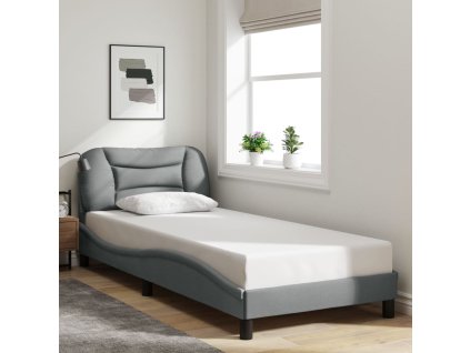 Rám postele bez matrace Hvar světle šedý 90 x 200 cm textil 3207744