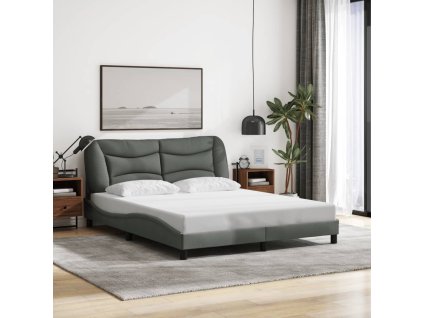 Rám postele bez matrace Hvar tmavě šedý 160 x 200 cm textil 3207780