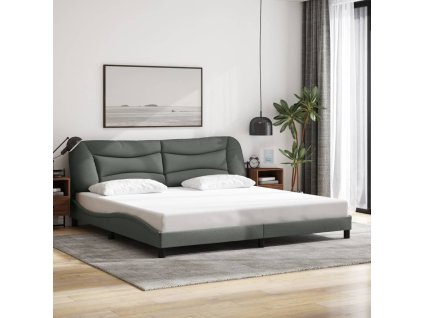 Rám postele bez matrace Hvar tmavě šedý 200 x 200 cm textil 3207794