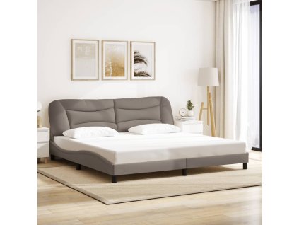 Rám postele bez matrace Hvar taupe 200 x 200 cm textil 3207797