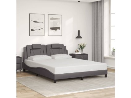Rám postele Viana bez matrace šedý 160x200 cm umělá kůže 3208106