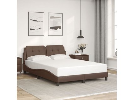 Rám postele bez matrace Zadar hnědý 120x200 cm umělá kůže 3208172