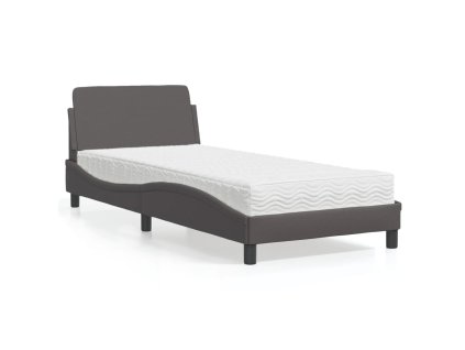Postel s matrací Dover šedá 80 x 200 cm umělá kůže 3208300