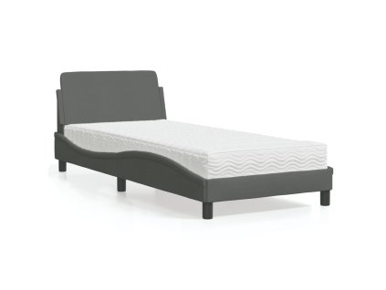 Postel s matrací Dover tmavě šedá 90 x 190 cm textil 3208305
