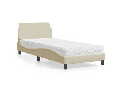 Postel s matrací Dover krémová 90 x 190 cm textil 3208309