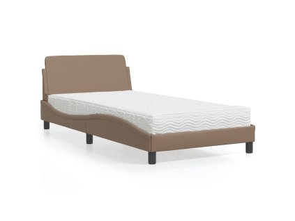 Postel s matrací Dover cappuccino 100 x 200 cm umělá kůže 3208361