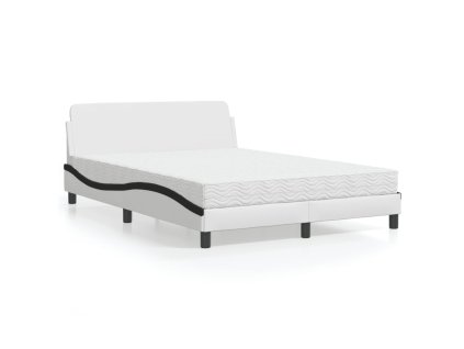 Postel s matrací Dover bílá a černá 140 x 190 cm umělá kůže 3208403