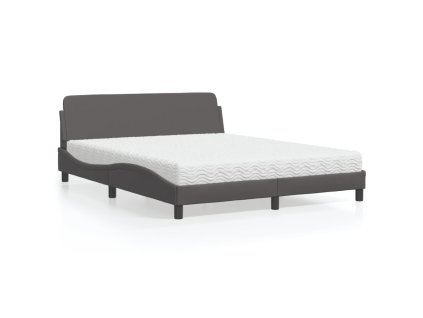 Postel s matrací Dover šedá 160 x 200 cm umělá kůže 3208440