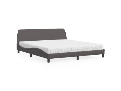 Postel s matrací Dover šedá 180 x 200 cm umělá kůže 3208460
