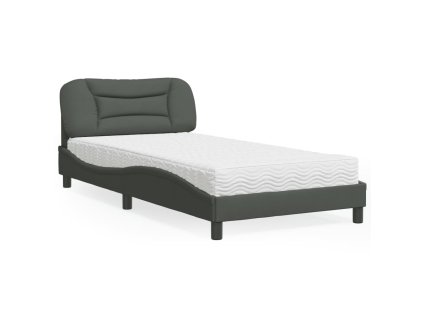 Postel s matrací Hvar tmavě šedá 100 x 200 cm textil 3208514