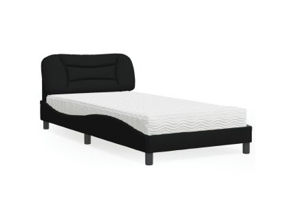 Postel s matrací Hvar černá 100 x 200 cm textil 3208515