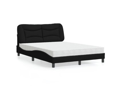 Postel s matrací Hvar černá 140 x 190 cm textil 3208529