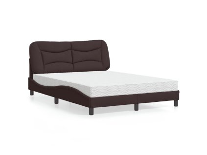 Postel s matrací Hvar tmavě hnědá 140 x 200 cm textil 3208537