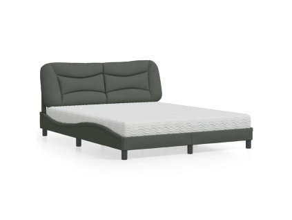 Postel s matrací Hvar tmavě šedá 160 x 200 cm textil 3208542