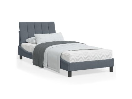 Postel s matrací Hanko tmavě šedá 90 x 200 cm samet 3208575