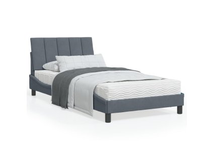 Postel s matrací Hanko tmavě šedá 100 x 200 cm samet 3208581