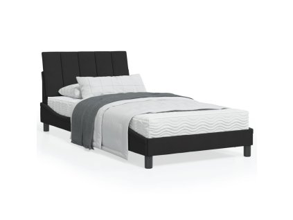 Postel s matrací Hanko černá 100 x 200 cm samet 3208582