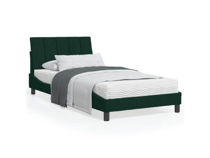 Postel s matrací Hanko tmavě zelená 100 x 200 cm samet 3208583