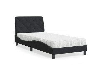 Postel s matrací černá 80 x 200 cm samet 3208624