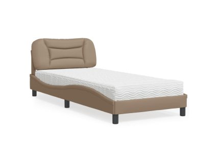 Postel s matrací Hvar cappuccino 90 x 190 cm umělá kůže 3208693