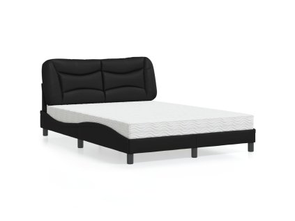 Postel s matrací Hvar černá 140 x 190 cm umělá kůže 3208717