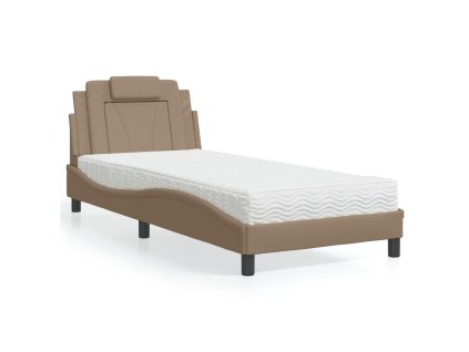 Postel Viana s matrací cappuccino 90 x 190 cm umělá kůže 3208765