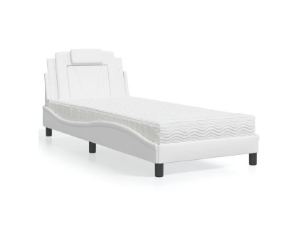 Postel Viana s matrací bílá 90 x 200 cm umělá kůže 3208769