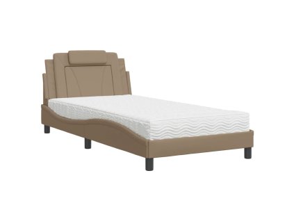 Postel Viana s matrací cappuccino 100 x 200 cm umělá kůže 3208779