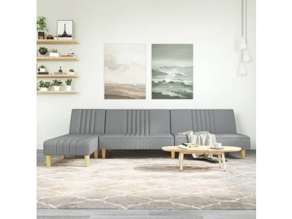 Rozkládací pohovka ve tvaru L světle šedá 255x140x70 cm textil 3157235