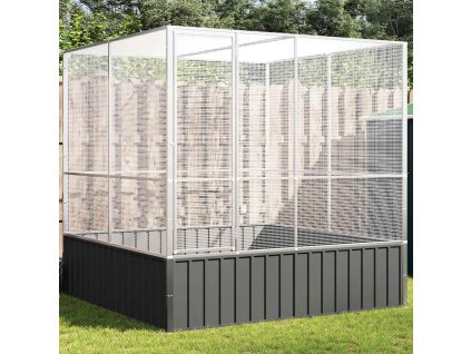 Voliéra stříbrná 211 x 207 x 212 cm ocel 172584