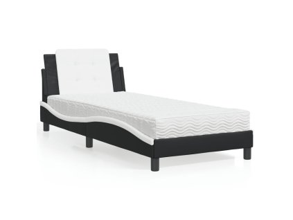Rám postele bez matrace Zadar černá a bílá 80 x 200 cm umělá kůže 3208829