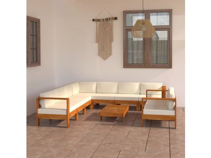 9dílná zahradní sedací souprava s polštáři 100 x 60 cm akáciové dřevo 3057942